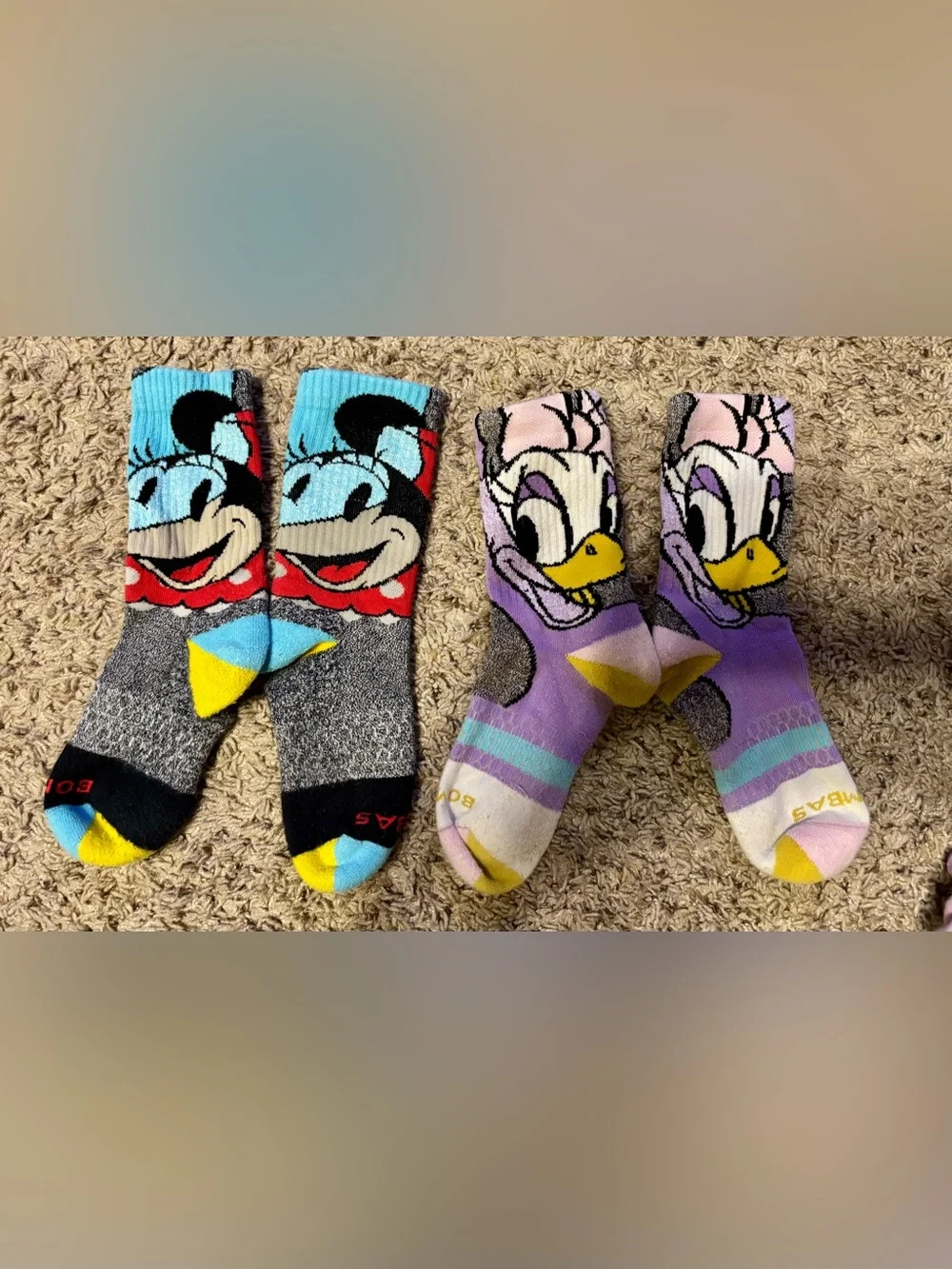 Bombas Youth Disney Daisy Duck Minnie Mouse 2 Crew - 2 Ankle